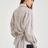 Camicia donna Aurora a righe bordeaux CH0262FB D1I01IECRD ISABEL MARANT 