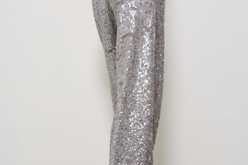 Pantalone donna Gong con paillettes argento D230733 GONG018 P.a.r.o.s.h. 