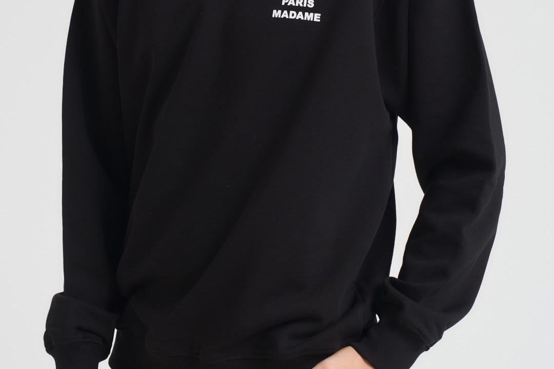 Felpa uomo girocollo nera SW149 CO127BL DROLE DE MONSIEUR 