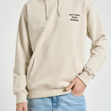 Felpa uomo con cappuccio beige slogan HO162 CO127MT DROLE DE MONSIEUR 
