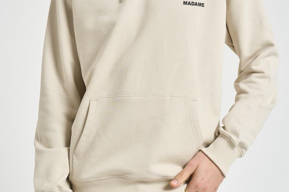 Felpa uomo con cappuccio beige slogan HO162 CO127MT DROLE DE MONSIEUR 