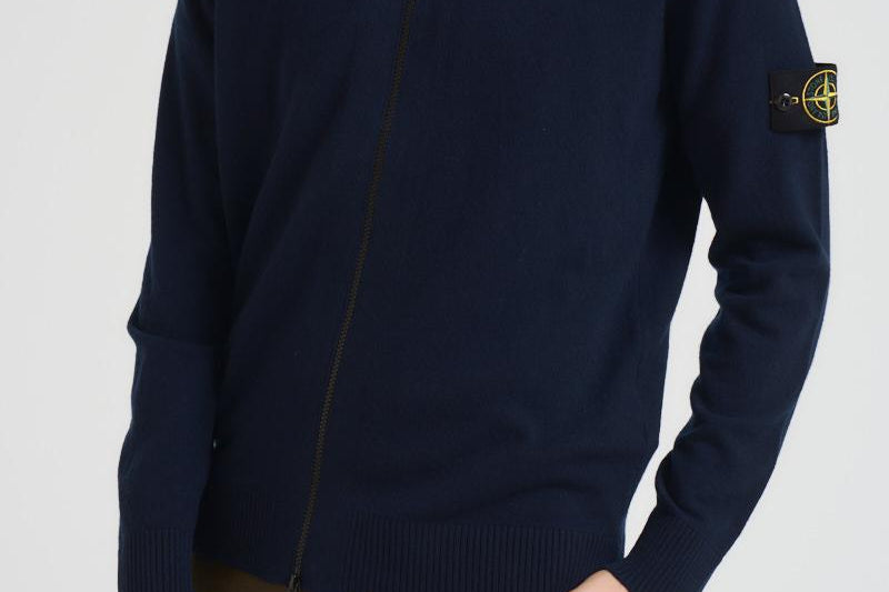 Cardigan uomo con zip blu 5100044 S00B4V0020 STONE ISLAND 