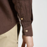 Camicia uomo in lino marrone J66TNP UR6 ACCADEMIE TESSILI 
