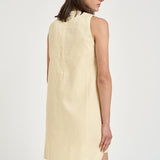 Abito donna corto smanicato giallo pastello S6SN18 A41 SEMICOUTURE 