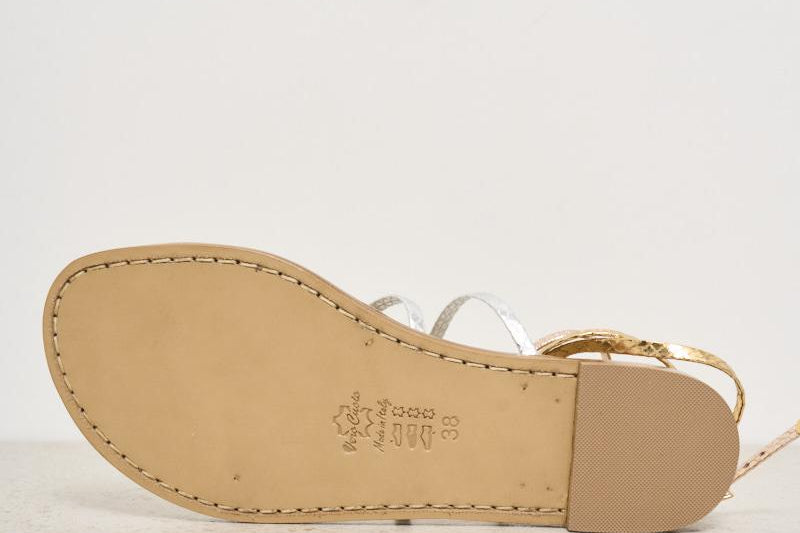 Sandali donna oro e argento W65  EMANUELA CARUSO CAPRI 