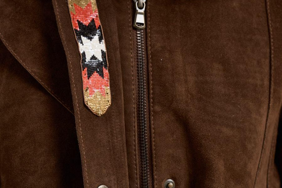 Giacca donna in suede marrone S1180 306 BAZAR DELUXE 