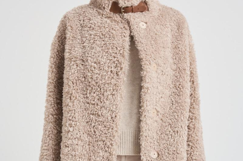 Giubbotto donna teddy beige GI000331D 1985 HERNO 