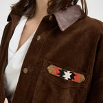 Camicia donna in suede marrone S1177 306 BAZAR DELUXE 