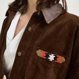 Camicia donna in suede marrone S1177 306 BAZAR DELUXE 