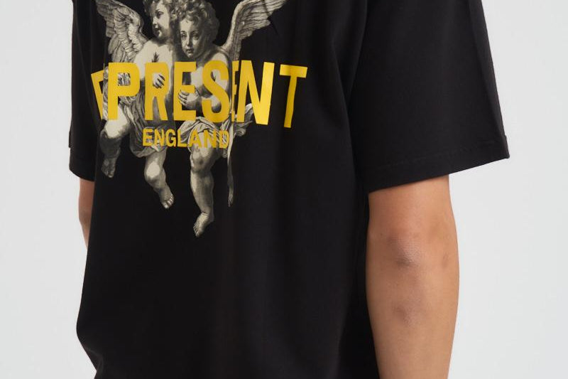 T-shirt uomo nera con stampe MLM100369 JETBLACK REPRESENT 