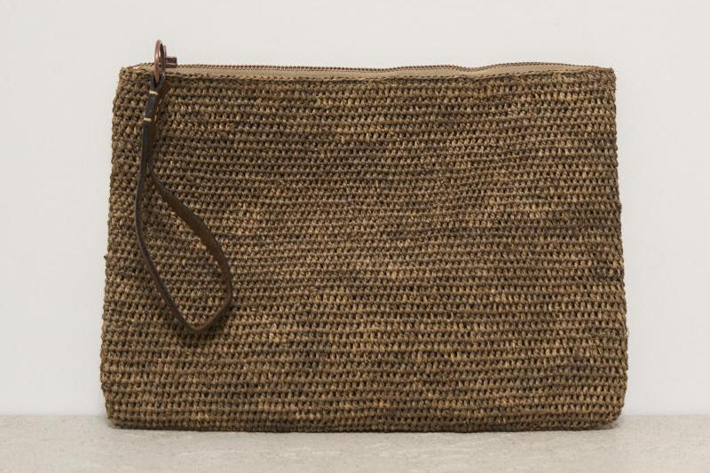 Pochette donna Ampy in rafia marrone AMPY DARKTEA IBELIV 