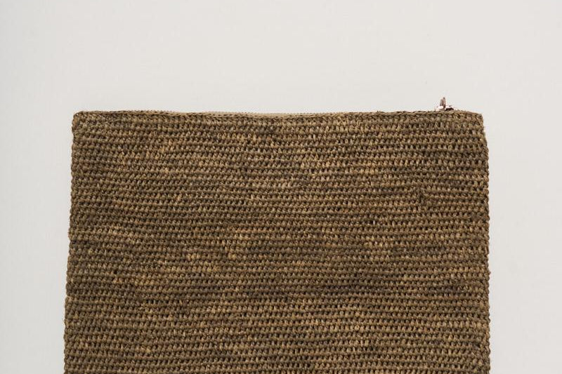 Pochette donna Ampy in rafia marrone AMPY DARKTEA IBELIV 