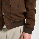 Giubbotto uomo in suede marrone RIVERSIDE SUEDE126 THE JACK LEATHERS 
