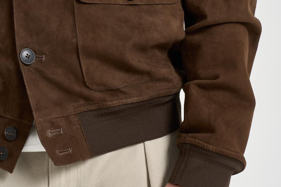Giubbotto uomo in suede marrone RIVERSIDE SUEDE126 THE JACK LEATHERS 