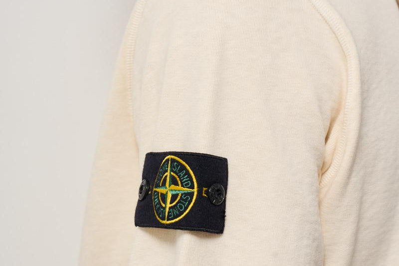 Felpa uomo con zip avorio 6100021 S0060V0193 STONE ISLAND 