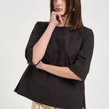 Blusa donna girocollo marrone F6SK06 W18 LIVIANA CONTI 