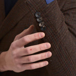 Giacca uomo doppiopetto in check marrone G751MF 408157F SANTANIELLO 