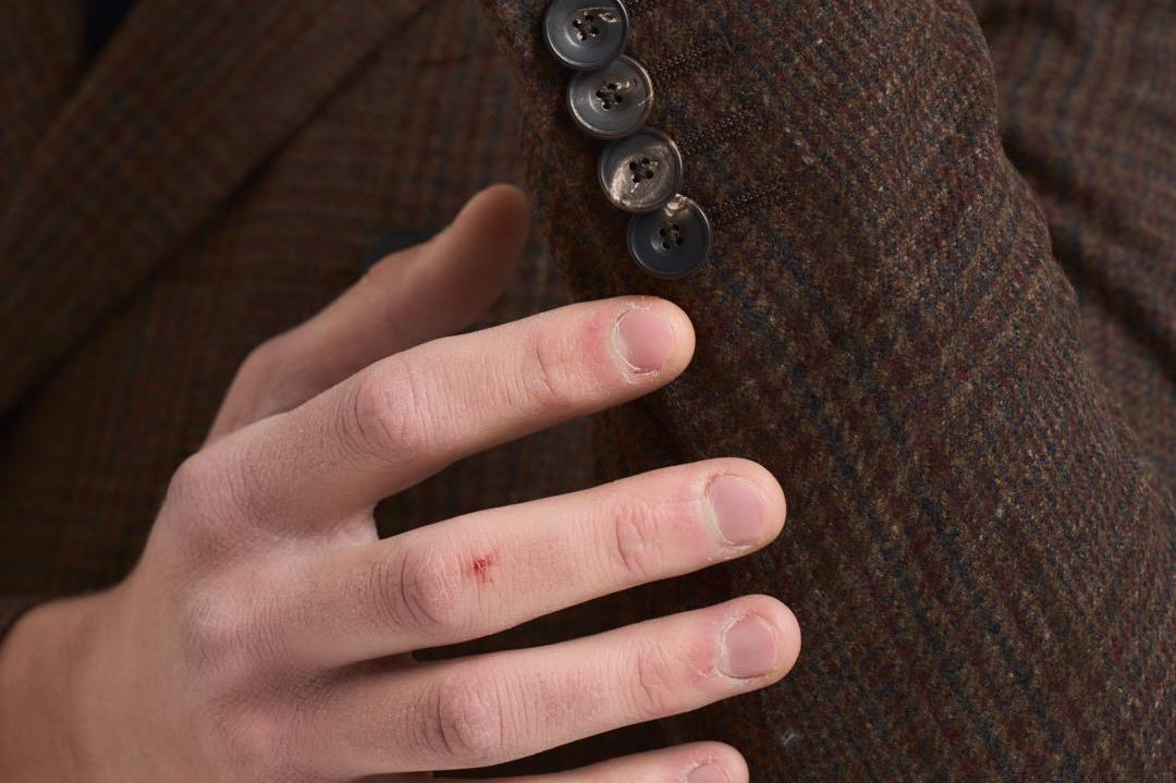 Giacca uomo doppiopetto in check marrone G751MF 408157F SANTANIELLO 