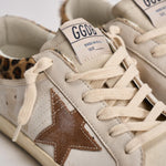 Sneakers donna Super Star bianca e cavallino leopardato GWF01042 F00816783260 GOLDEN GOOSE 