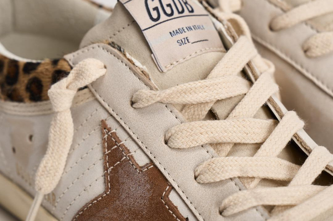 Sneakers donna Super Star bianca e cavallino leopardato GWF01042 F00816783260 GOLDEN GOOSE 