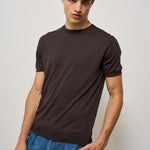 T-shirt uomo in maglia girocollo marrone K100421 170 KANGRA 