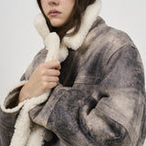 Giubbotto donna in ecomontone grigio vintage LOUISA 66325-9073GREY STAND STUDIO 