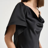 Abito donna midi asimmetrico nero THIANA BLA0126S IRO 