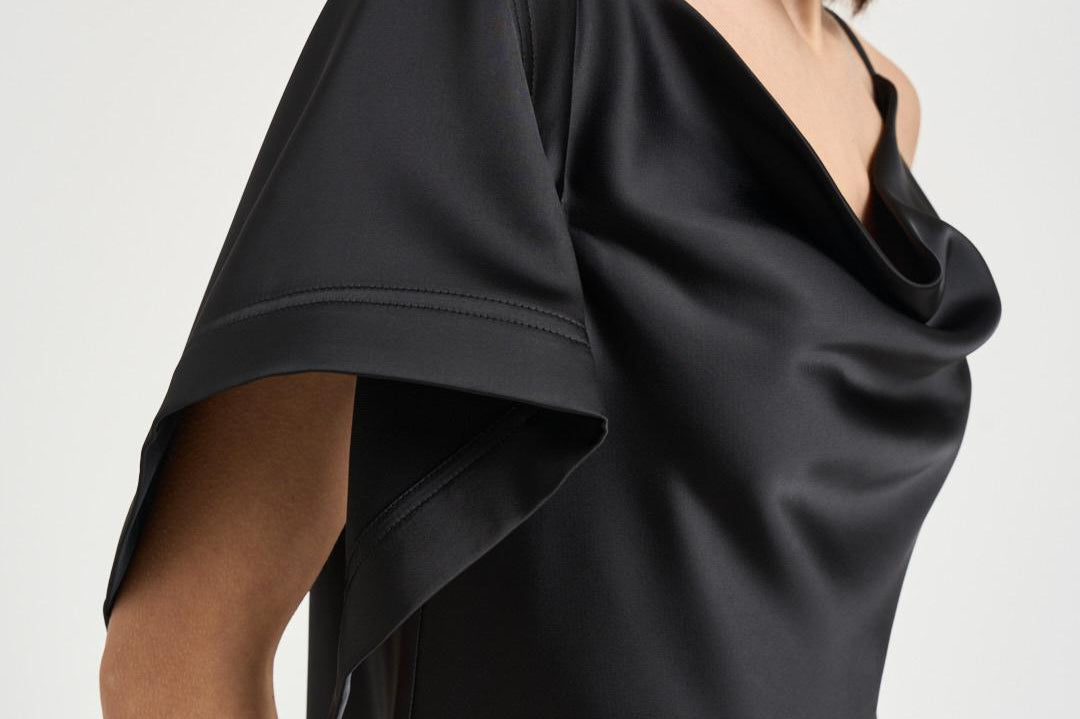 Abito donna midi asimmetrico nero THIANA BLA0126S IRO 