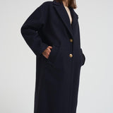 Cappotto donna Cocoon monopetto lungo nero GWP00566 P00050250486 GOLDEN GOOSE 
