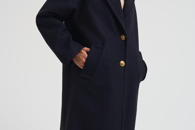 Cappotto donna Cocoon monopetto lungo nero GWP00566 P00050250486 GOLDEN GOOSE 