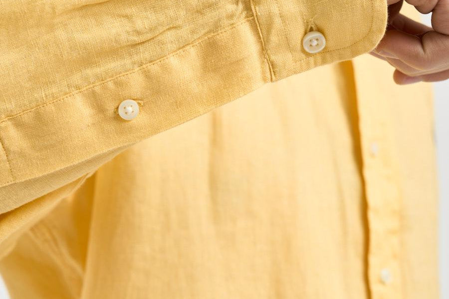Camicia uomo in lino gialla 710966294 515 RALPH LAUREN 