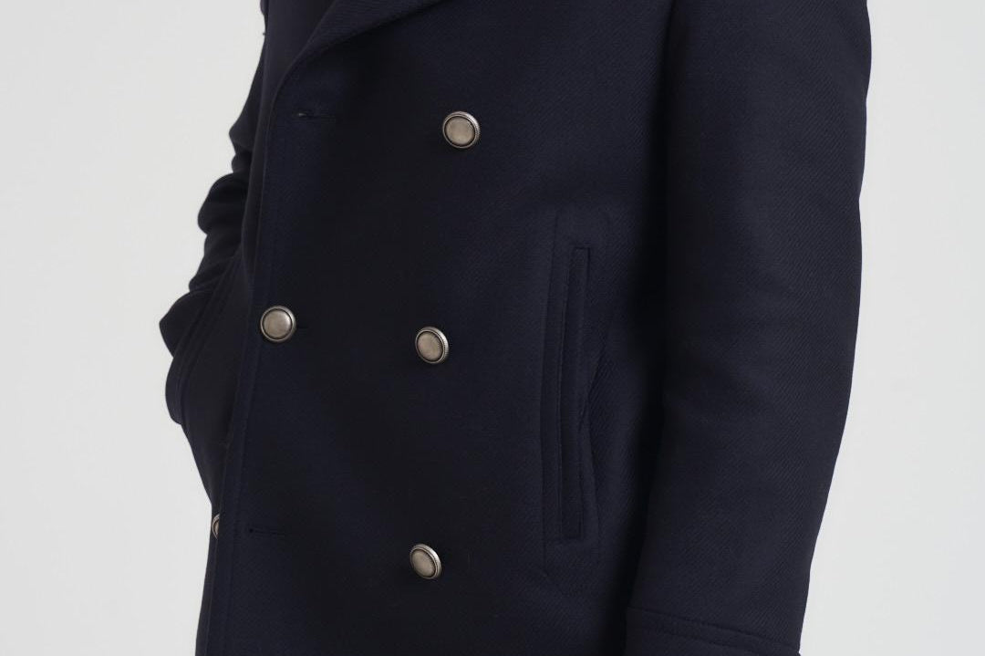 Cappotto uomo corto doppiopetto blu LAGOS CC168 BRERAS 