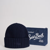 Set uomo cappellino e pochette blu XBOXMCLAS 61EMB MC2 SAINT BARTH 