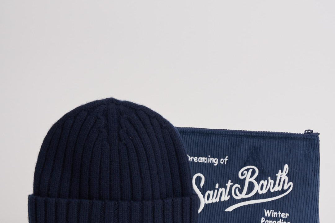 Set uomo cappellino e pochette blu XBOXMCLAS 61EMB MC2 SAINT BARTH 