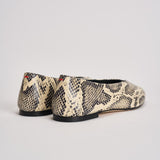 Ballerina donna in pelle stampata pitonata MOAP8MFL CREAMY AEYDE 