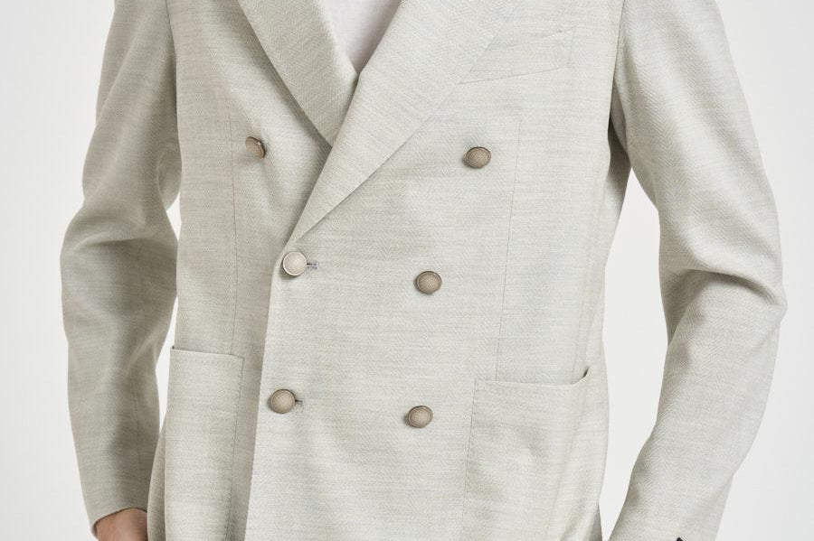 Giacca uomo doppiopetto grigio chiaro 1SMC20K 210025P1031 TAGLIATORE 