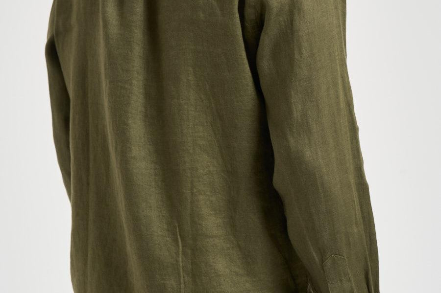 Camicia uomo in lino verde militare 710968915 006 RALPH LAUREN 