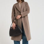 Cappotto lungo donna doppiopetto tortora MYRNA DEBORA81 ACCADEMIE TESSILI 