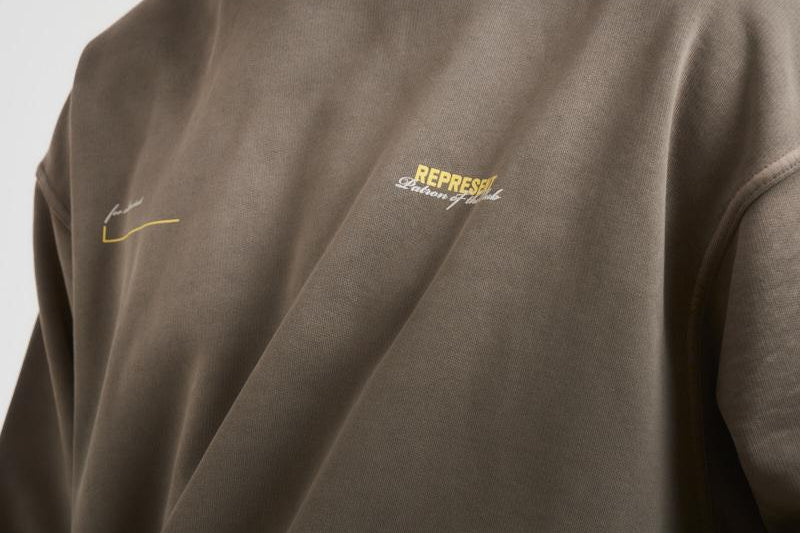 Felpa uomo con cappuccio grigio MLM4270 WASHED OLIVE REPRESENT 