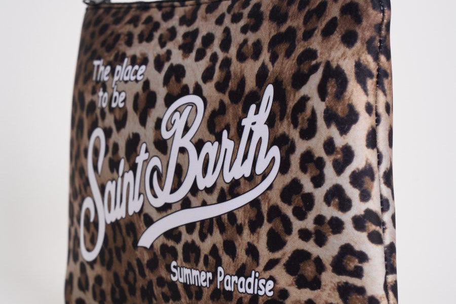 Pochette donna Aline fantasia leopardata nera e marrone ALINEL 00653L MC2 SAINT BARTH 