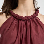 Top donna con torchon intrecciato bordeaux S6SI02 D57 SEMICOUTURE 