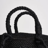 Borsa donna Arona in rafia nera ARONA BLACK IBELIV 