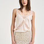 Top donna in stile lingerie cipria 106623A385 LYDIAP97 PINKO 