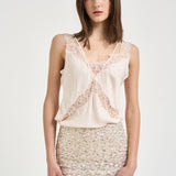 Top donna in stile lingerie cipria 106623A385 LYDIAP97 PINKO 