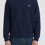 Felpa uomo girocollo in pile blu SH9608 166 LACOSTE 