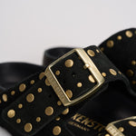 Sandalo donna Arizona nero con borchie oro<BR/> 1027855 BLACK BIRKENSTOCK 