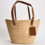 Borsa donna in rafia ecru V8.8DZ NATURAL MANEBI' 