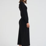 Abito donna lungo con spacco nero D550909 LIME013NERO P.a.r.o.s.h. 