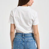 T-shirt donna girocollo bianca con ricamo EMILIE 09769L MC2 SAINT BARTH 