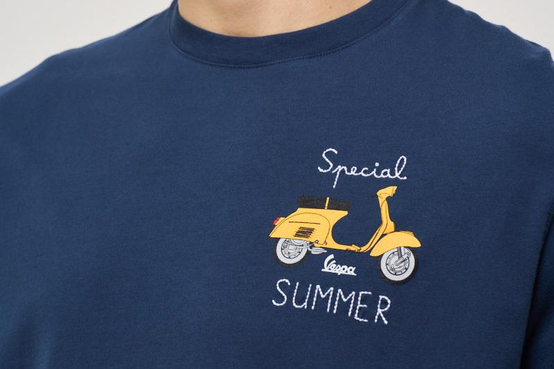 T-shirt uomo girocollo blu SPECIALSUMMER 61EMB MC2 SAINT BARTH 